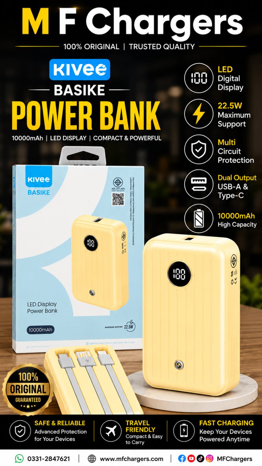 KIVEE x BASIKE 10000mAh Pocket Size Power Bank