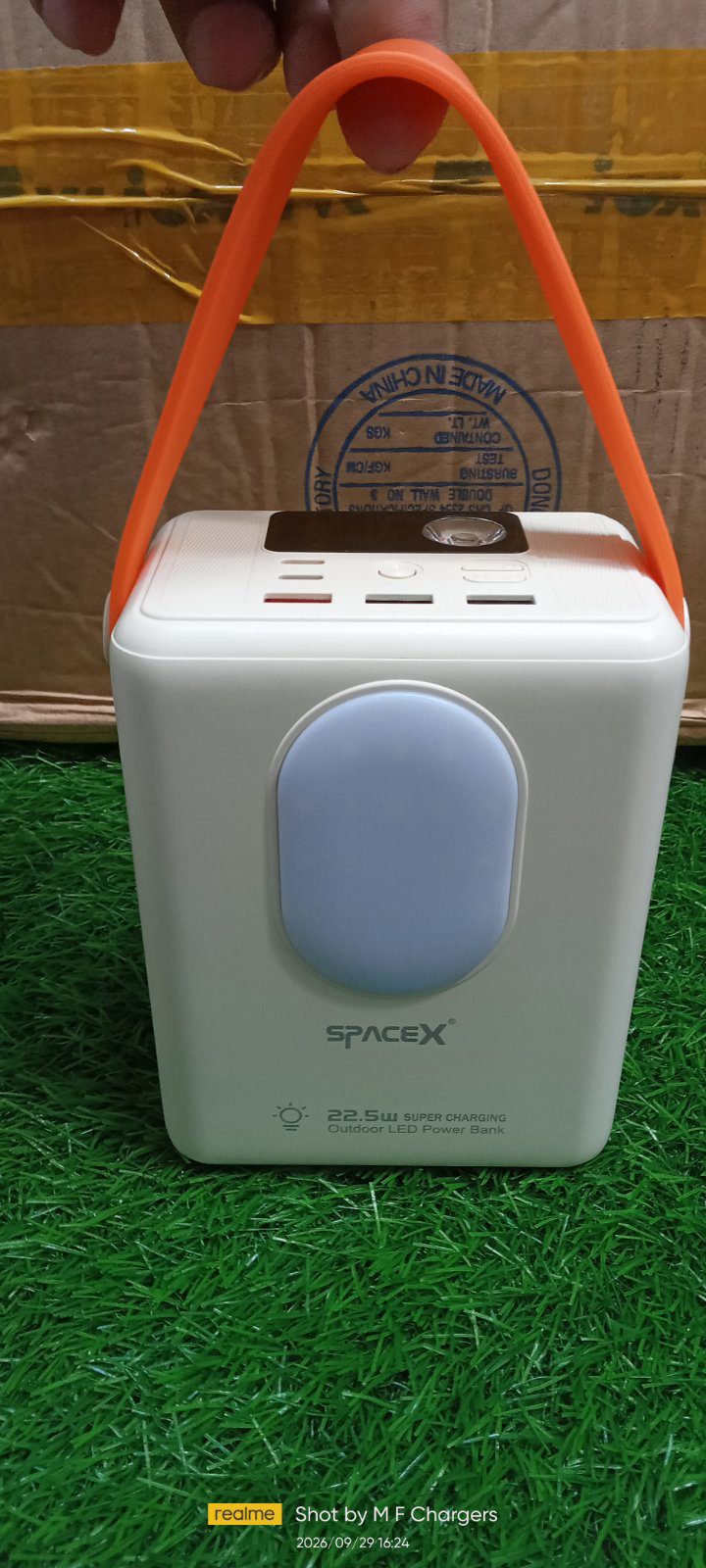 Top handle and control panel of 100000mAh portable power bank - M F Chargers