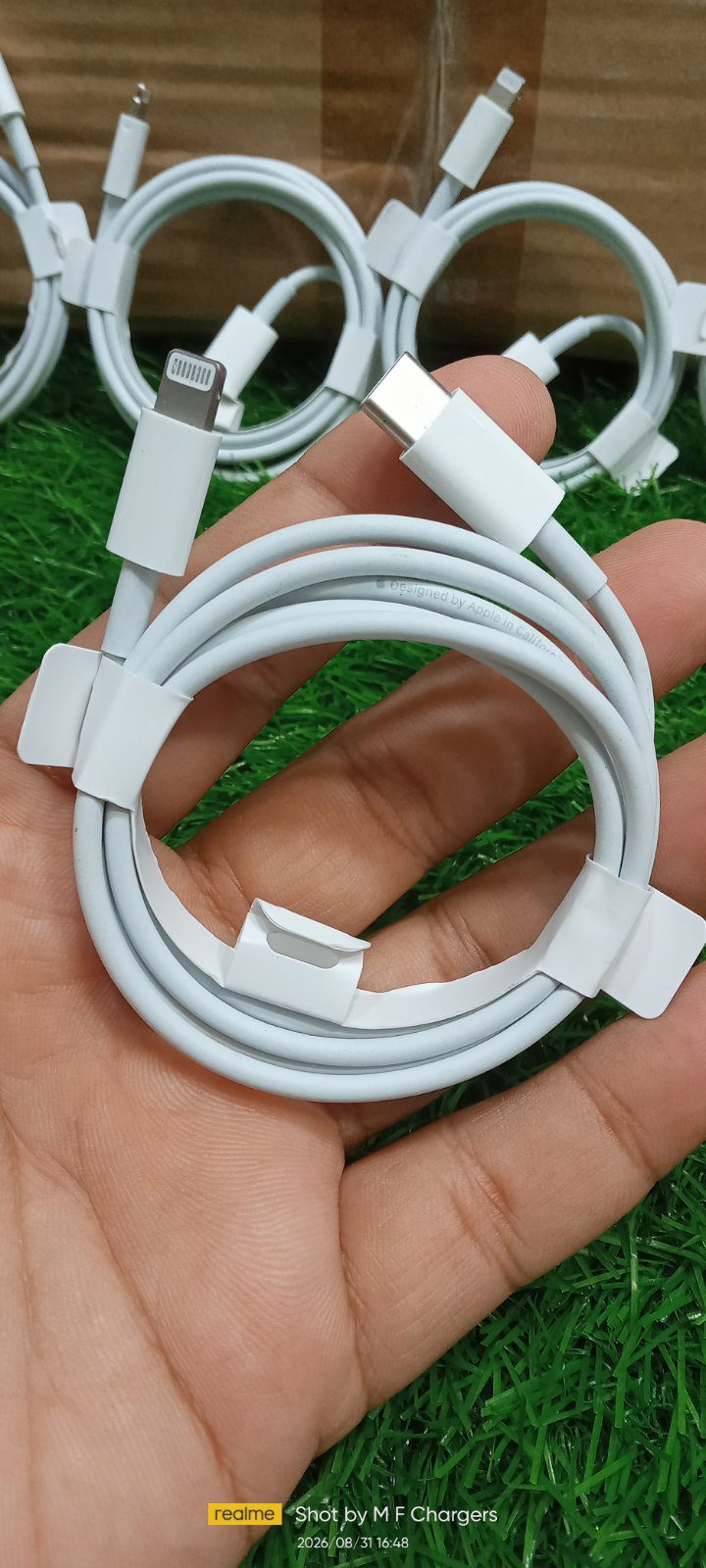 Durable White Type-C to Lightning Data Cable Rolled - M F Chargers