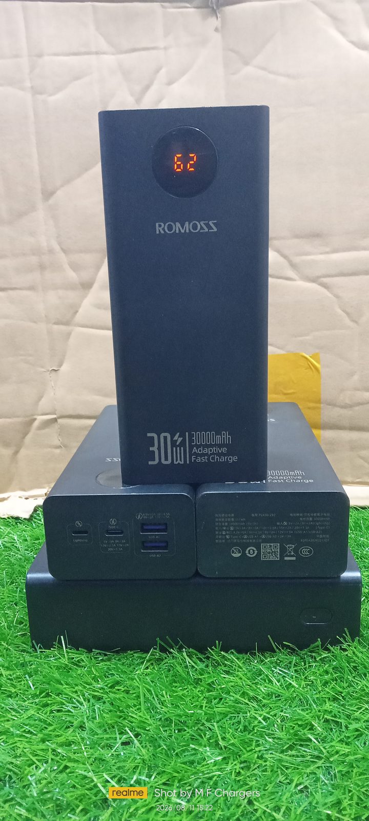 Romoss PEA30-292 30000mAh Power Bank Stack View – M F Chargers
